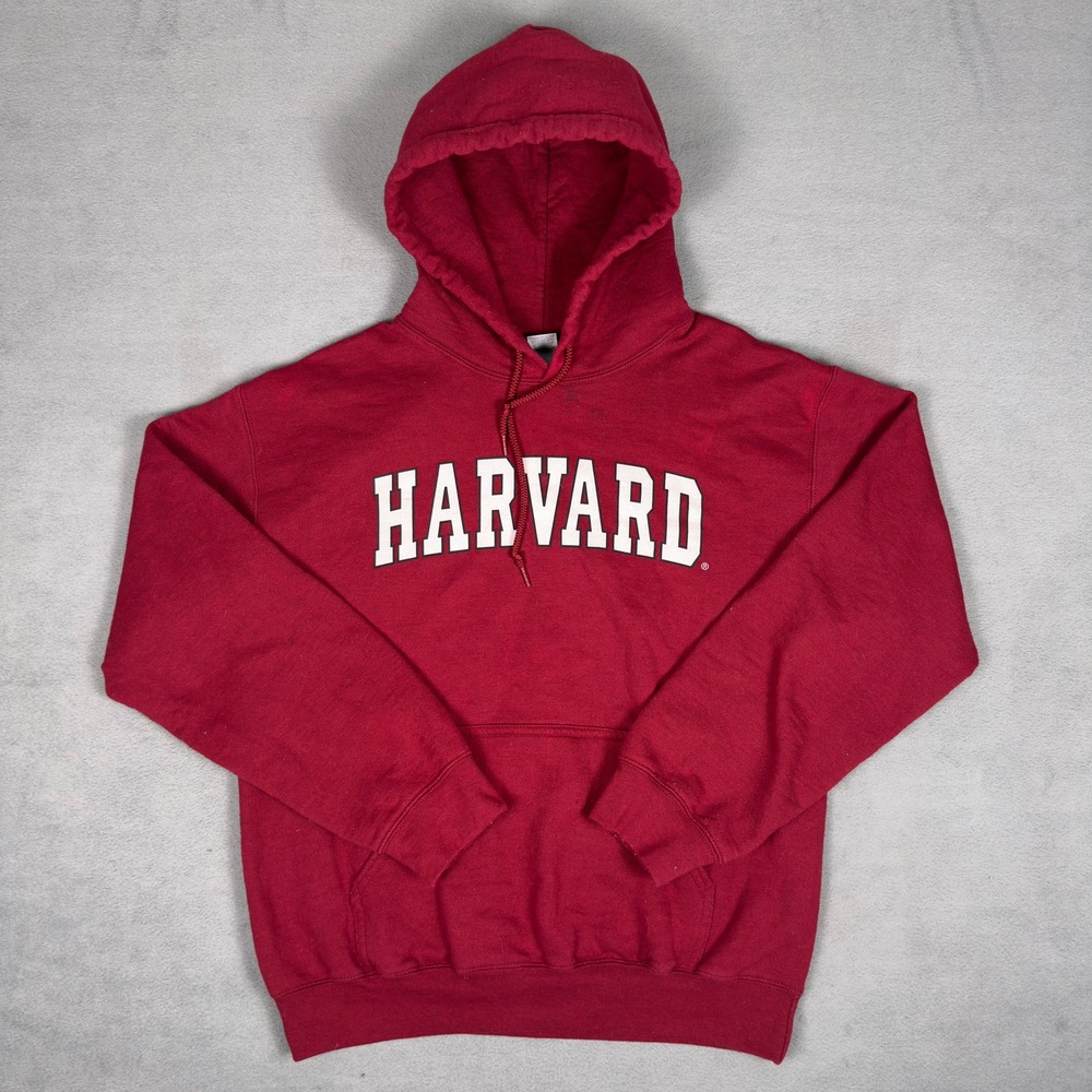 Harvard University Hoodie Mens Small Maroon Gildan Crimson Pullover